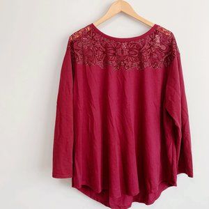 Ava & Viv Blouse Sz 2X Red
